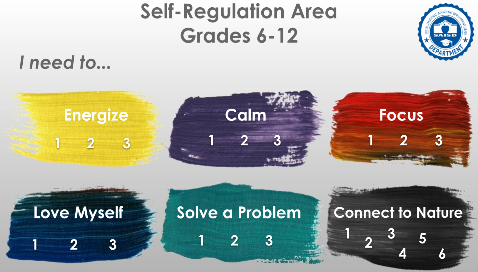 Self Regulation for grades 6-12